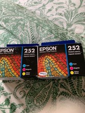 Lot of 2 Genuine Epson 252 4Pack BCMY Ink Cartridges WF-3620 WF-3640 Sealed