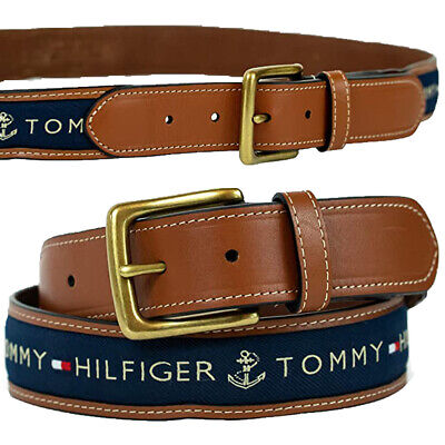 Tommy Hilfiger Men's Ribbon Inlay Belt Navy 11TL02X032 | eBay