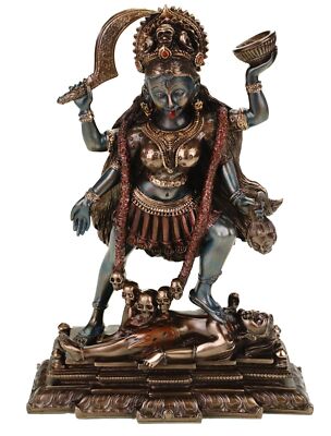 Veronese Figur Kali Indische Göttin des Todes Shiva bronziert Skulptur 20 cm 