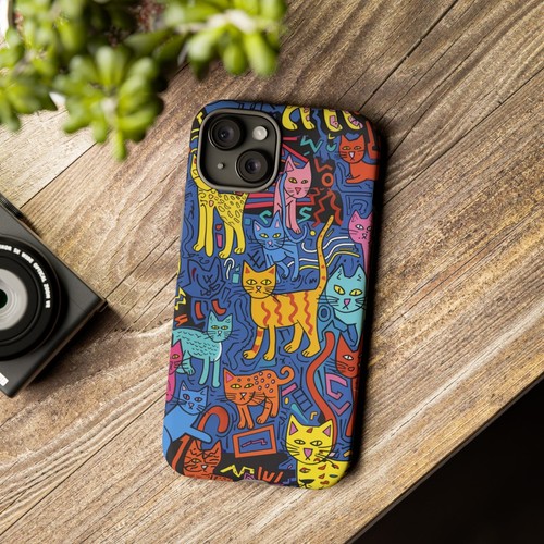 Cat Abstract Art Illustration Phone Case for iPhone, Samsung Galaxy, Pixel - 第 16/175 張圖片
