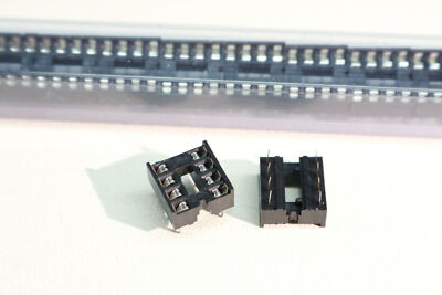 50x Lot TE Con IC & Component Sockets 8P DIP SKT 300 CL Ladder 8 Position 2 Row