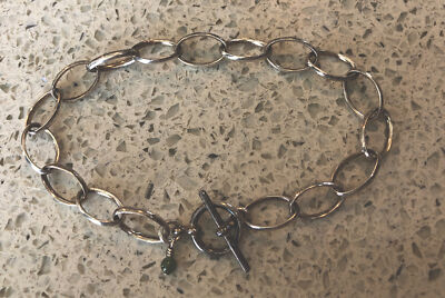 アクセサリー chain bracelet silver tone toggle Vintage Silver Tone Chain Link Bracelet 7