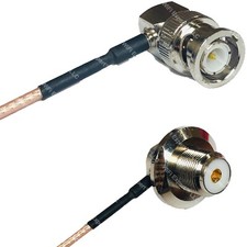 RG316 BNC MALE ANGLE to UHF Female Angle Bulkhead RF Cable Rapid-SHIP LOT