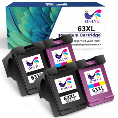 63XL 63 Black Color Ink for HP OfficeJet 5255 5258 4650 3830 ENVY 4520 ...