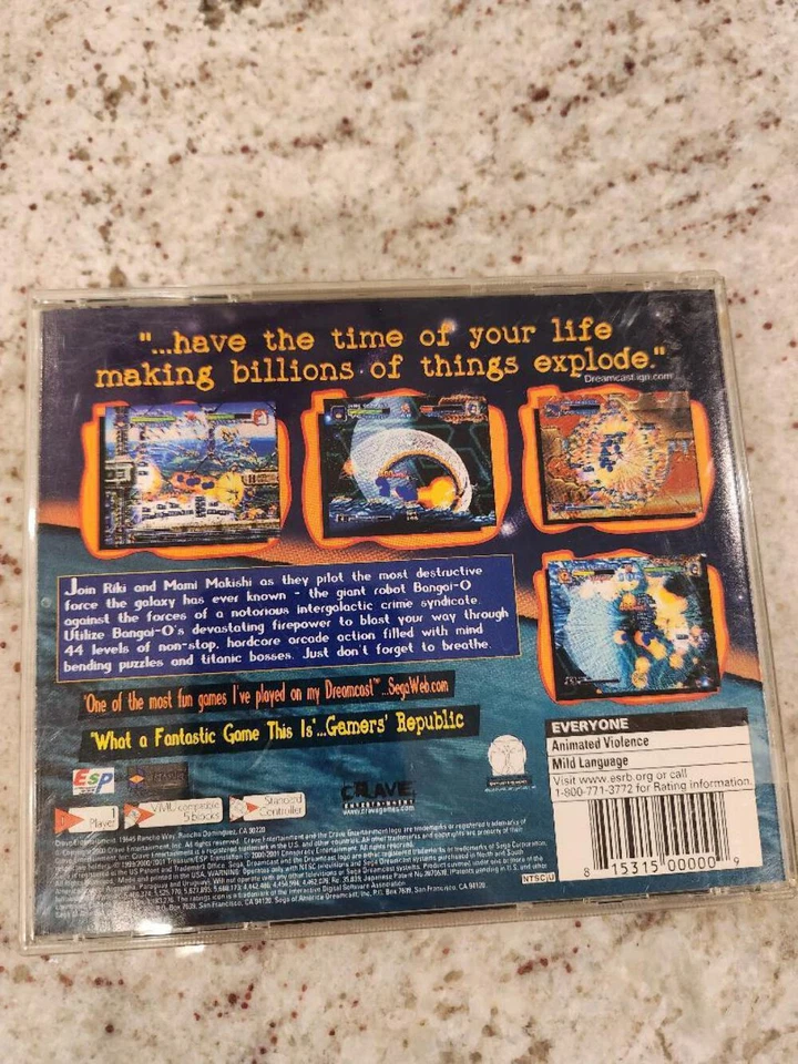 Bangai-O Bangaio Crave Sega Dreamcast DC MINT cond disc - Image 2 of 4