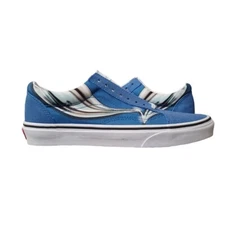 Vans Mens 7 Blue Chrome Old Skool Warp Nebulas Classic Skate Shoes