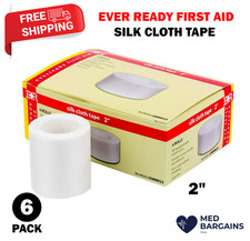 Ever Ready First Aid Adhesive Silk-Like Cloth Tape 2" x 10 yd - 6 Pack