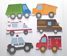 3D UPick Ambulance Fire Police Dump Garbage Truck Scrapbook Card Embellishment