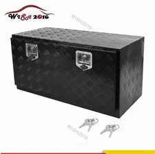 36X16X18 Inch Black Heavy Duty Aluminum Trailer Tongue Box Pickup Truck Tool Box