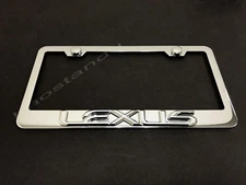 1xLexusStyle 3D Emblem STAINLESS STEEL License Plate Frame Car Tag Holder +S.Cap