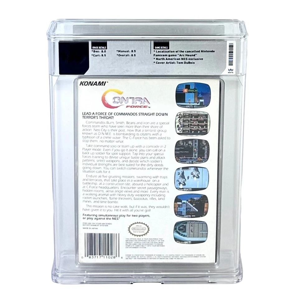 NES Contra 3 Force WATA 8.5 CIB Complete In Box Graded Nintendo Game - Image 2 of 4