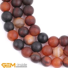 Natural Dream Old Agate Stones Matte Frost Round Beads For Jewelry Making 15" AU