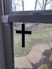 vinyl cross sticker black 6 inches