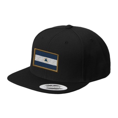 Nicaragua Embroidered Flat Visor Snapback Hat