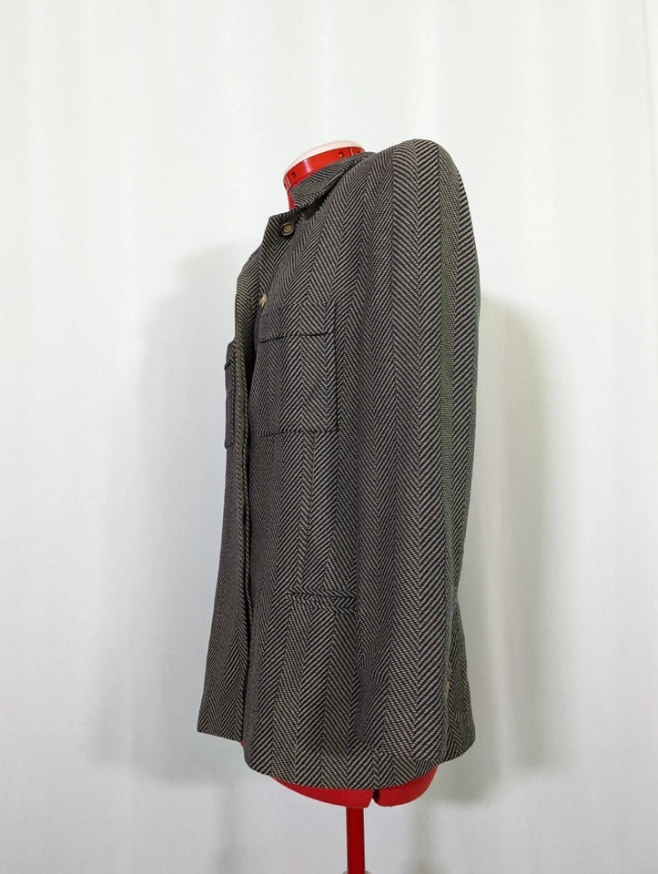 Giorgio Armani начале 90-х винтажный взлетно-посадочной полосы Herringbone геометрический куртка Италии - Изображение 3 из 4