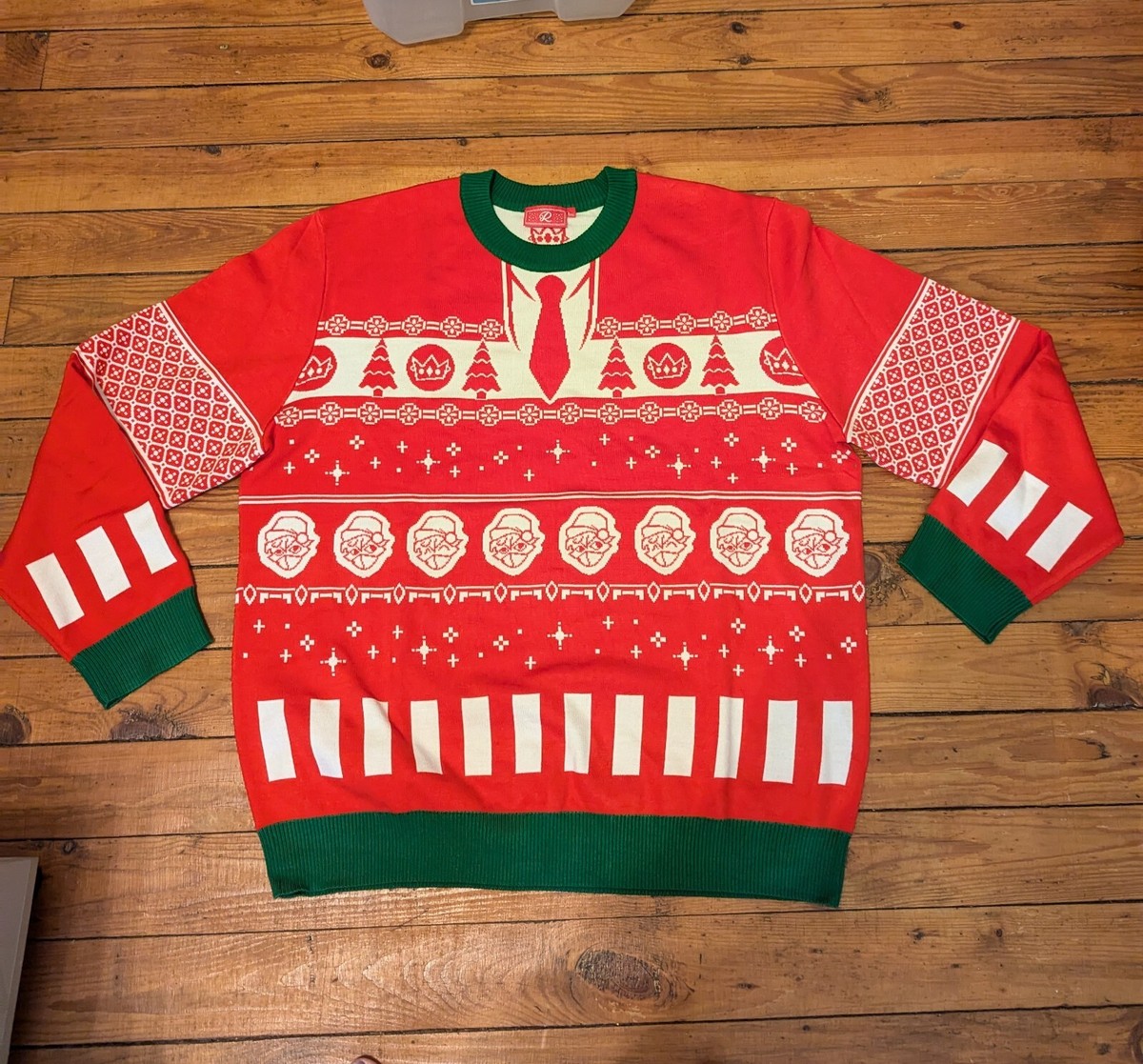 Christmas Pattern 5xl Christmas Sweater Godzilla Skull Santa