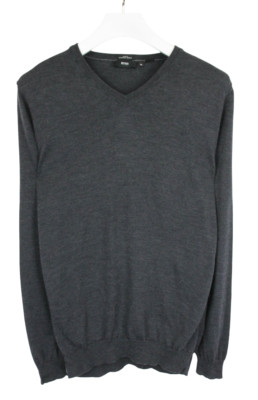 Hugo Boss Melba-D Jumper Mens Large Slim Fit Extra Fine Merino Knit Stretch
