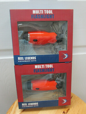 2 x Reel Legends Multi Tool Flashlight, 8 Blade-Orange (GM0153PBE-800)