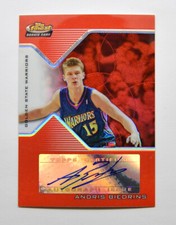 2004-05 Finest Refractors Red #187 Andris Biedrins AU 45/79