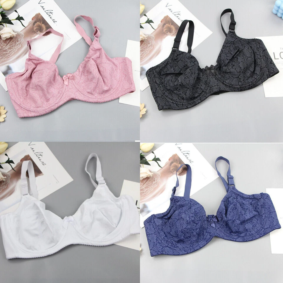 YADA Plus Size Bra Wired Non Padded Full Coverage Bra Minimizer Comfort Bra Floral UK
