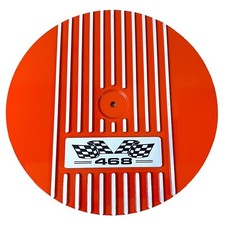Big Block Chevy 468 Flag Logo - 14 Round Air Cleaner Kit - Orange - Ansen Usa