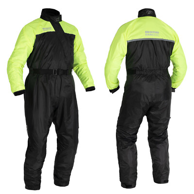 Oxford Rainseal wasserdichter Motorrad Motorrad Überanzug - schwarz/fluo
