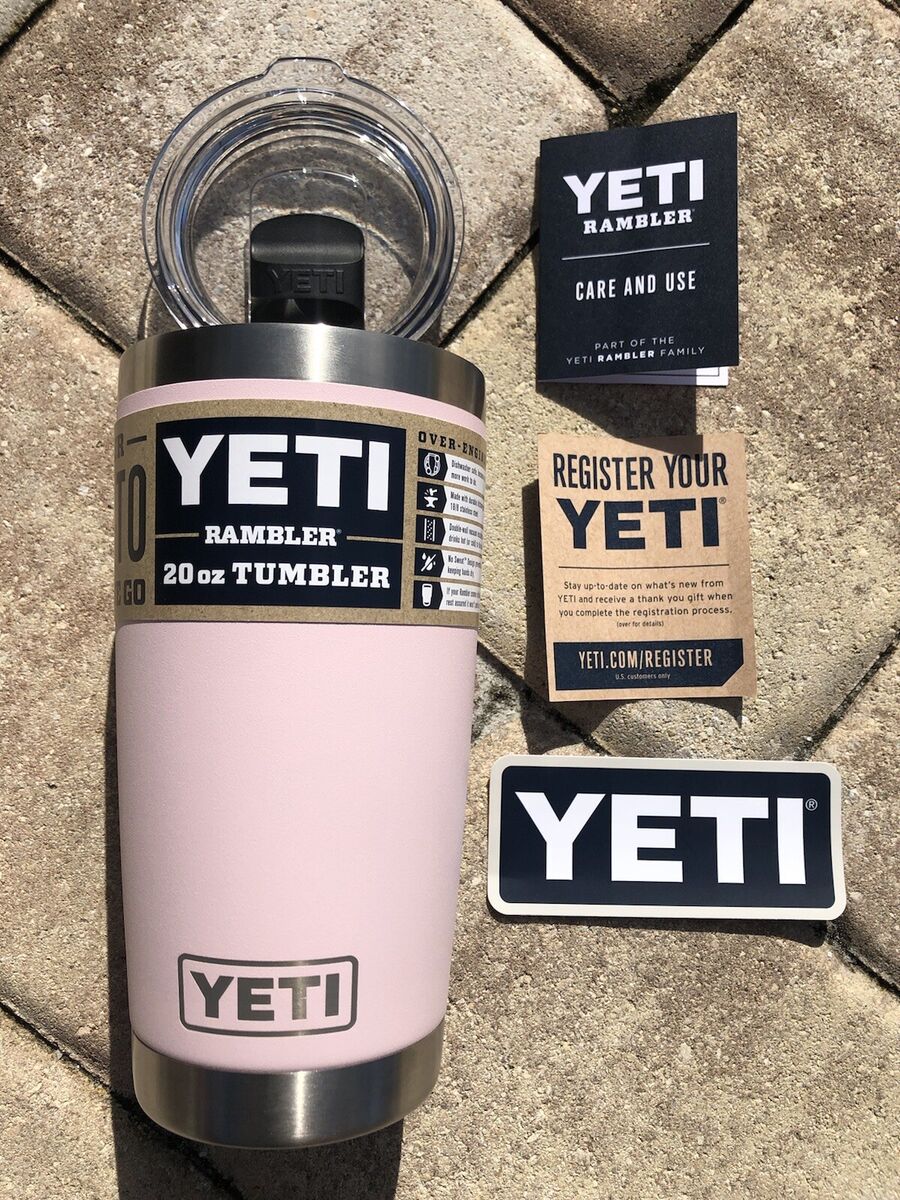 YETI Rambler 20 oz Tumbler W/Magslider Lid Ice Pink