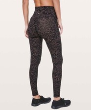 LULULEMON ALIGN PANT FULL LENGTH SIZE 4 IN LACESCAPE ROSE BLACK EXCELLENT CLEAN