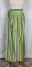 Vtg 60s striped mod hippie skirt green orange purple sz s/m