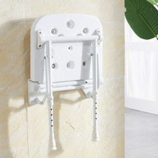 Shower Seat Folding Wall Mounted Bathroom Mobility Aid Legs Strong Fold Up Down
