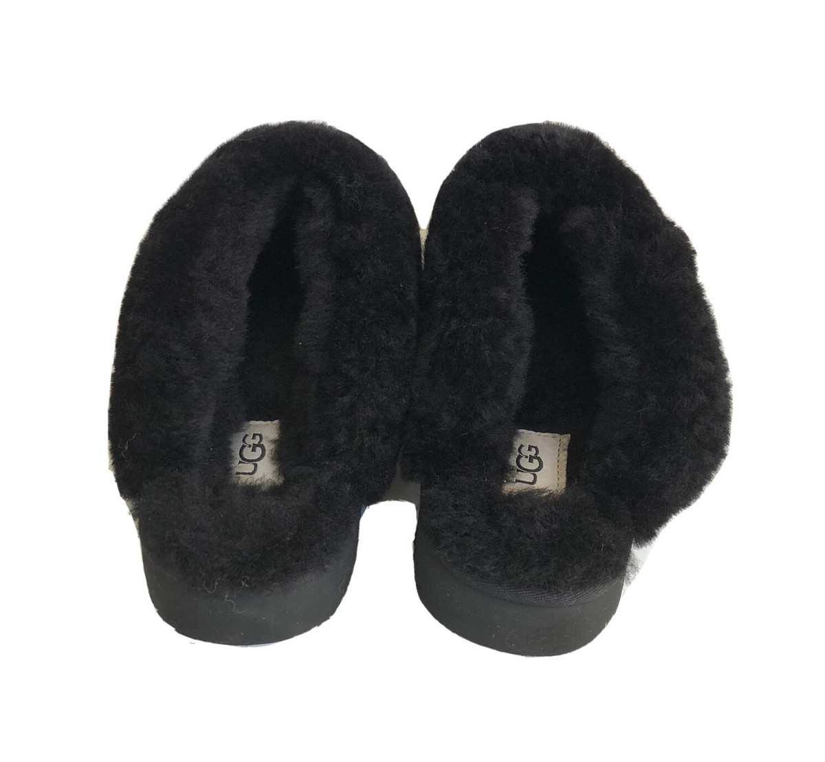 UGG CLASSIC SLIPPER II BLACK SHEARLING SLIP ON SLIPPERS US 8 / EU