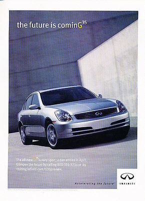 2002 Infiniti G35 Sedan - future - Classic Advertisement Ad A56-B | eBay