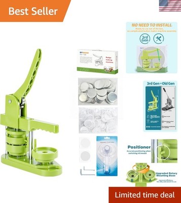 58mm Button Maker Press Kit - Create Custom Badges with Free Parts & Magic Book