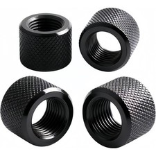 AuroraHJYJ Thread Protectors 1/2 x 28 2 Packs Each 1/2x28 5/8x24, black