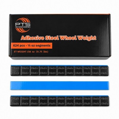 624 Pcs Tire Balancing Wheel Weights Stick-On Adhesive Black 1/4 oz - 0.25 oz 