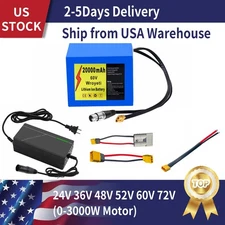 60V Electric Battery 20Ah Lithium Ion Battery for 200-2000W Motor