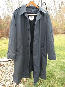 1984 ALL WEATHER MEN'S COAT w/ LINER Air Force Blue 1600 Size 40R Very Good