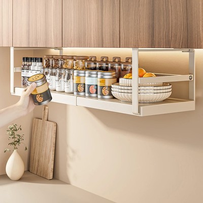 Extendable Under Cabinet Add-on Storage Baskets Heavy Duty Under Cabinet