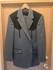 Circle S Boise 2 Piece Cowboy Suit 46L 36x33.5, Rockabilly Western Yokes, Black