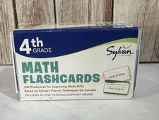 Sylvan Math Flashcards Box Set, 4th Grade 240 Flashcards Improving Math Skills