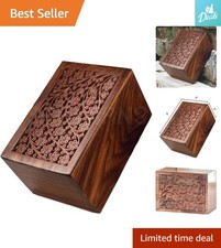 Elegant Handcrafted Rosewood Cremation Urn with Tree of Life Design, Fits 10 lbs