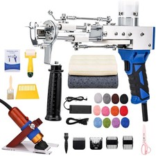 zowwfast Rug Tufting Gun Starter Kit with Carpet Trimmer, 2 in 1 Cut Blue