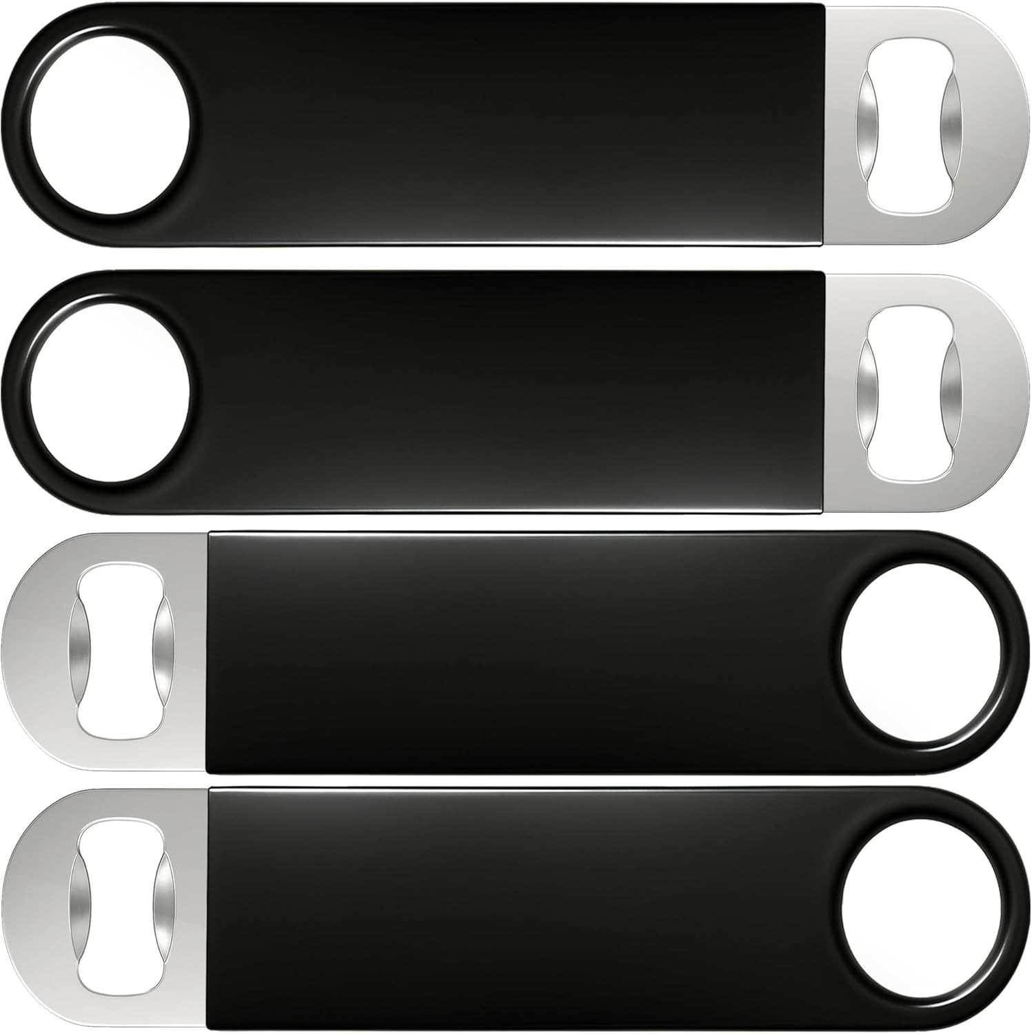 BAR BLADE Bottle Opener x4 | Pro Barman Pub Restaurant Steel flat bottle openers
