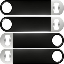 BAR BLADE Bottle Opener x4 | Pro Barman Pub Restaurant Steel flat bottle openers