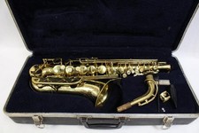 C.G. Conn Alto Saxophone Brass Finish w/ Case Neck Mouthpiece Used