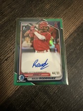 Raudi Rodriguez Bowman Chrome 2024 Green Refractor /99 Auto