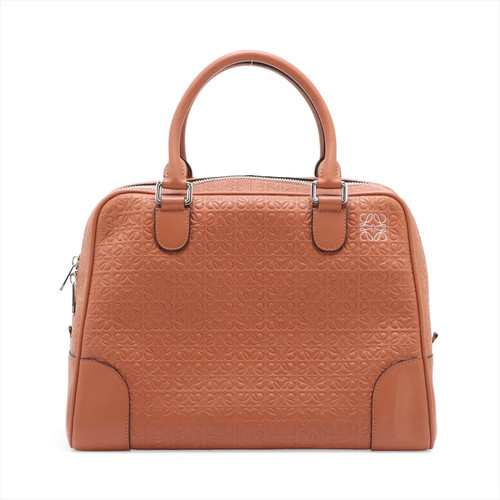 Loewe Repeat Anagram Amasona 75 Large Leather Hand bag Brown