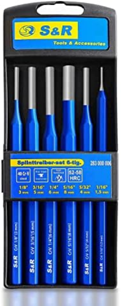 S&R Set Cacciaspine Cacciapunte Cacciachiodi 6 pz. per meccanico in acciaio Cr-V