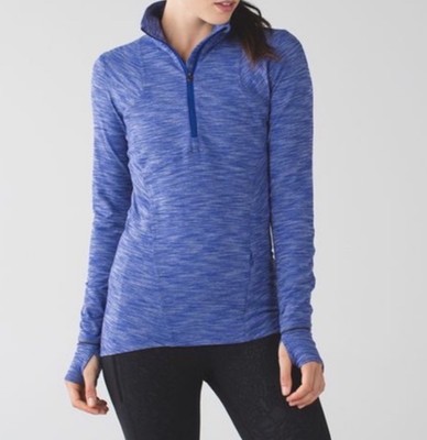 Lululemon Kanto Catch Me 1/2 Zip Heathered Sapphire Blue Size 4