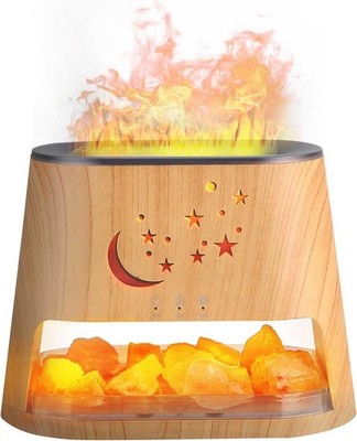 Essential Oil Diffuser 260ml with Himalayan Salt Lamp, Flame Effect Aromatherapy